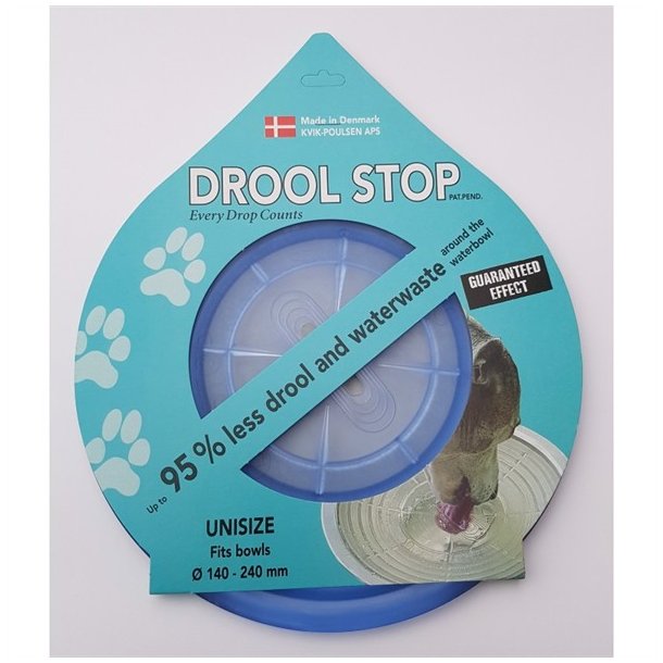 Drool Stop til vandskål - Blå transparent